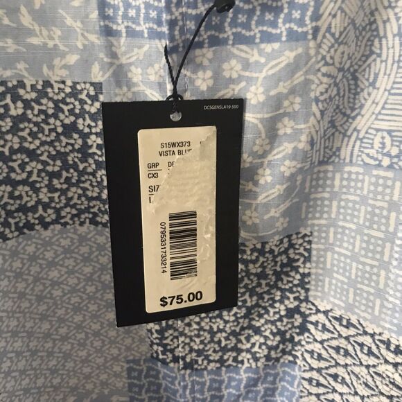 CREMIEUX Classics Mens SS Patchwork Print Shirt Size Large Button Front Blue $75 - Picture 5 of 5